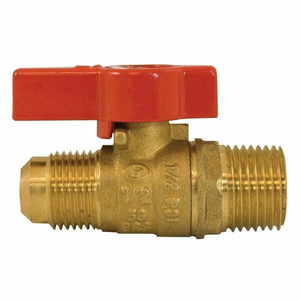 Jones Stephens 1/2 in. FLARE x 1/2 in. MIP Brass Gas Ball Valve B67104